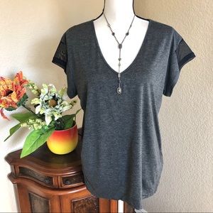 Factory Sheer Back Short Sleeve Tee